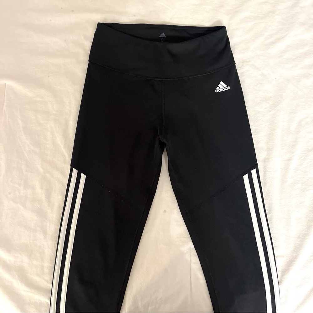 Adidas Climate Black and White Stripe Leggings